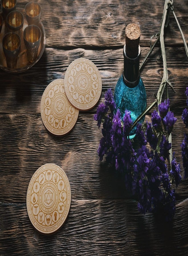 Fourth Level Manufacturing Fourth Level MFG 4" 5pcs DND Coasters Wood Wall Art, Dungeons and Dragon RPG Board Game Artwork for Fantasy Fans, Tabletop Accessory While Gaming - Image 4